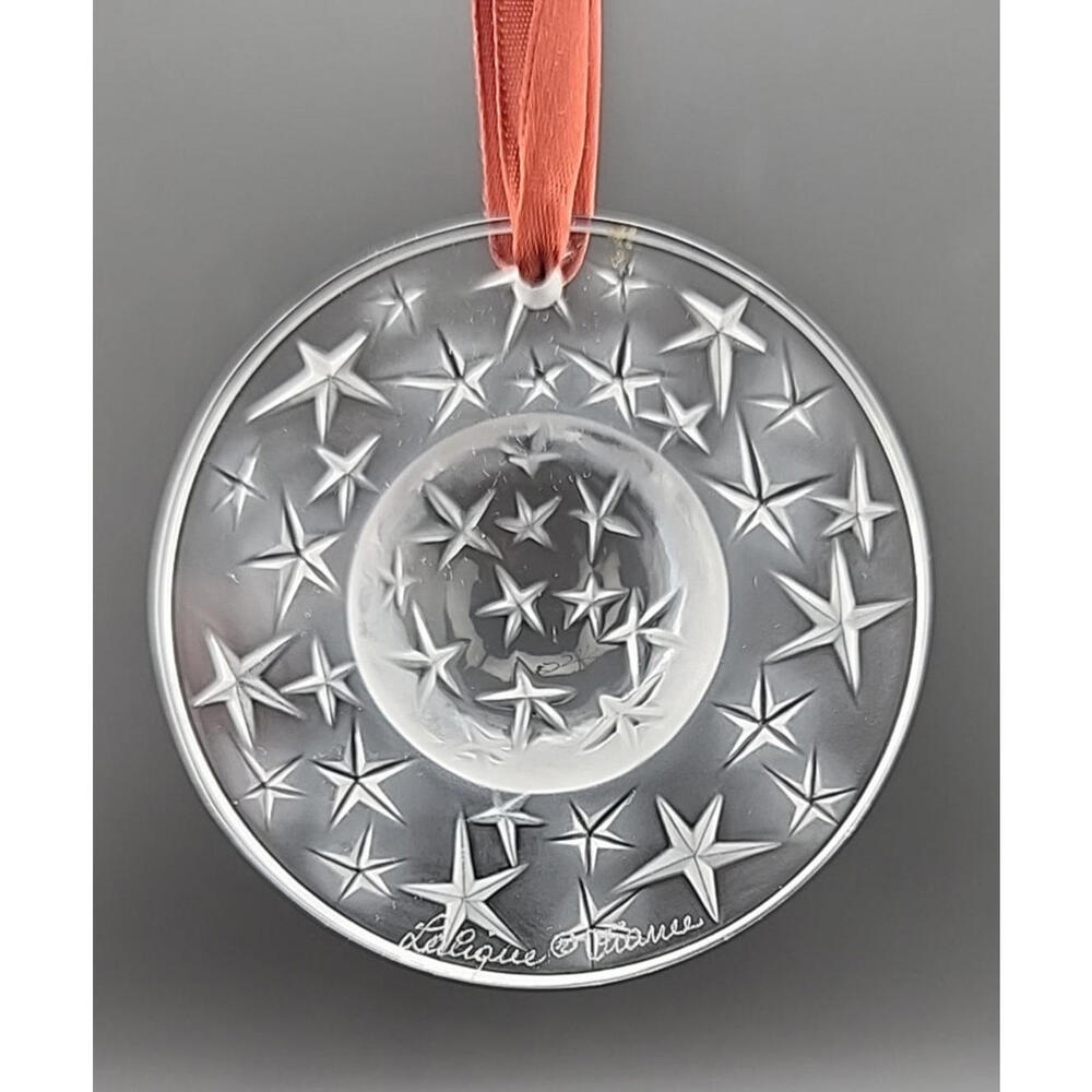 Lalique France Crystal Christmas Ornament–Stars/Planet Constellation–1994– w/box